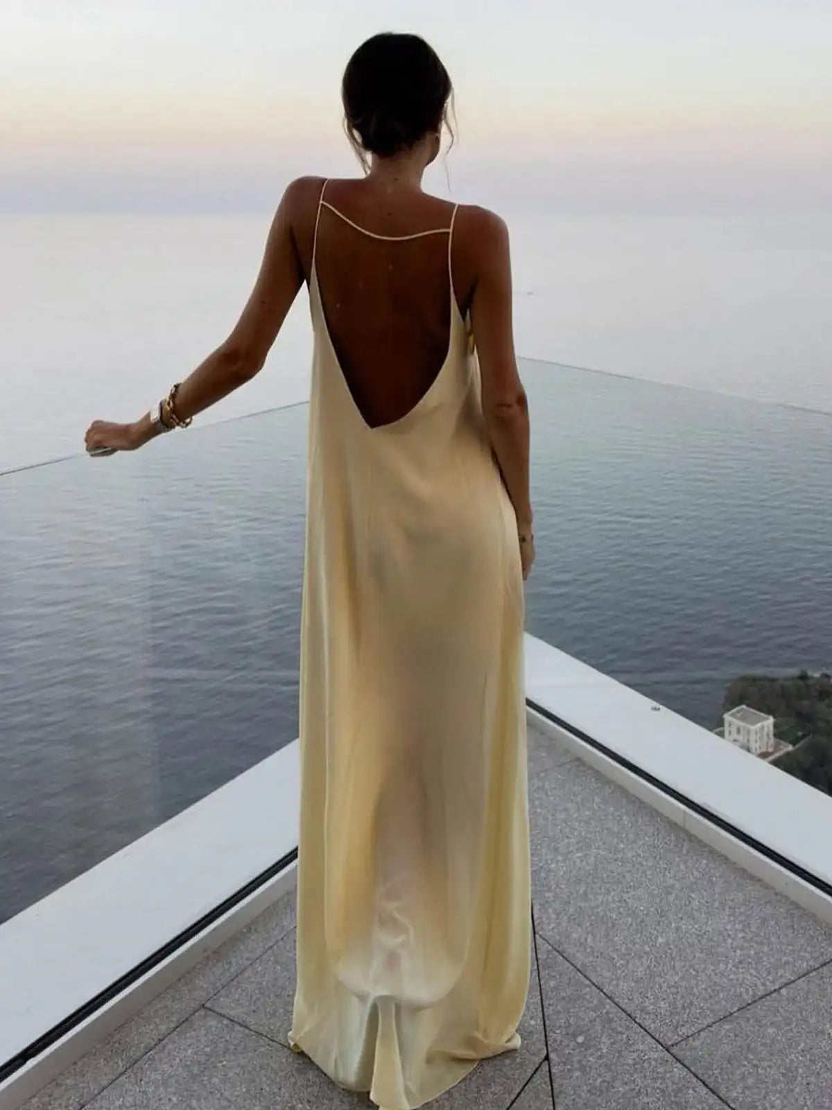 Ashgaily White Dress Women Halter Cotton Long Dress Lace Elegant Party Outfits Ladies Sexy Club Clothes