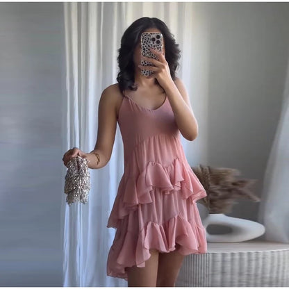 Elegant Sleeveless Girdling Long Dress Women O-neck High Waist Solid A-line Long Big Swing Dresses 2025 Summer Holiday Lady Robe