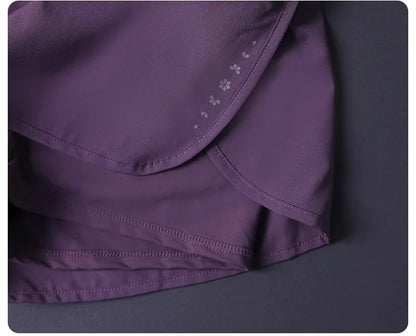 Women's 2 in 1 Shorts with Pockets - Lightweight Breathable Loose Anti-Disclosure Split Side for Yoga Running Gym