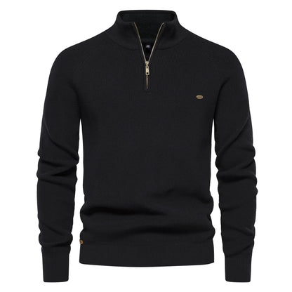 2023 New Autumn Cotton Zipper Cardigans for Men Fashion Casual Social Men Sweaters High Collar Warm Winter Knitted Sweater Men
