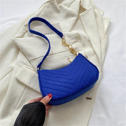 Women's Mini Felt Shoulder Bag - Ergonomic Underarm Saddlebag Purse Shoulder Pouch Simple Light Weigh Underarm Bag