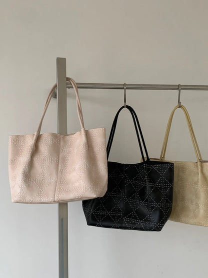 Women's handbag tote bag，2026New Fashionable Quilted Single-Shoulder Tote Bag，Women's large-capacity mother-and-daughter bag, hi
