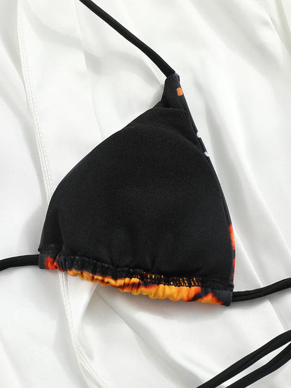 Sexy Swimwear Women Butterfly Bikinis Print Swimsuit Triagle Beachwear Bandage Bathing Suits Micro Biquini