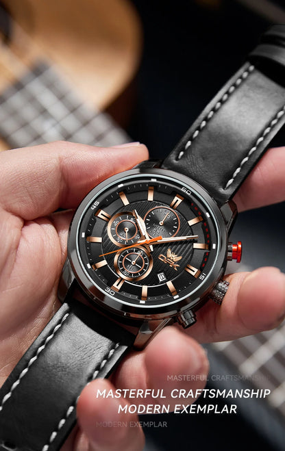 OPK 6083 Men's Quartz Watch Leathar Strap Luxury Luminous 30m Waterproof Modern Business Watches For Men