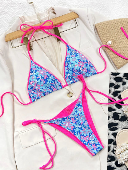 Sexy Leopard Micro Bikini 2025 Women Swimsuit Female Swimwear Thong Bikinis Set Brazilian Halter Beach Wear Lace Up Bathing Suit