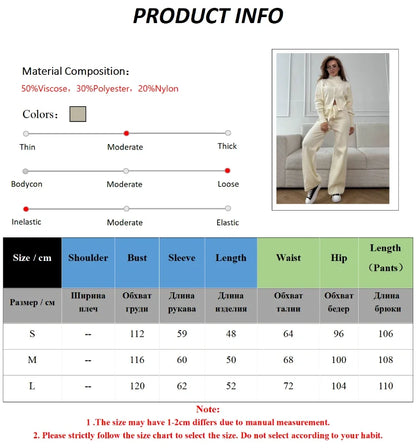 Blubelle Women's New Autumn Winter Zip Up Knit Set Trendy Slim Fit Cardigan Pants Chic Commuting Sweater Outfit