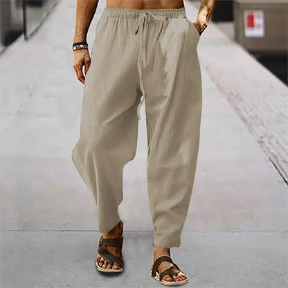 Fashion Mens Linen Wide Pants Korean Trousers Oversize Sports Streetwear Male Spring Yoga Pants Casual Men Clothing Sweatpants
