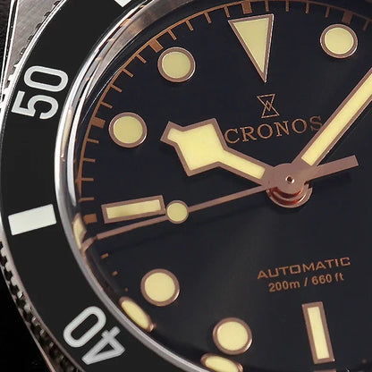 2025 Cronos Luxury Men's Watches 37mm Diver BB54 Vintage Automatic Matt/ Aluminum Bezel Female End Links Sapphire 20 Bar L6033