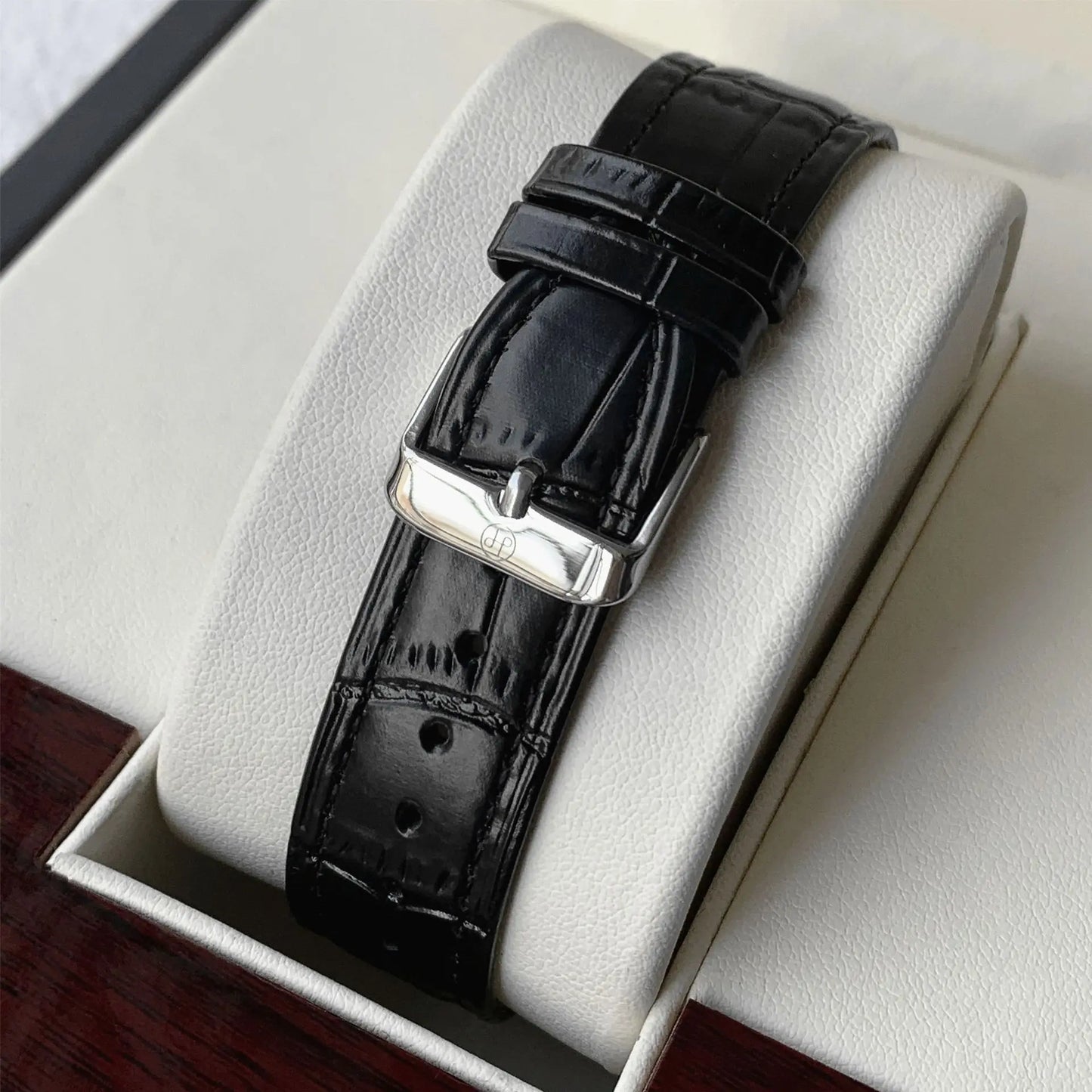 Top Brand Men's Watch Simple Business Waterproof Calendar Leather Strap Male Fashion Quartz Watches Gift: Box, Spare Battery