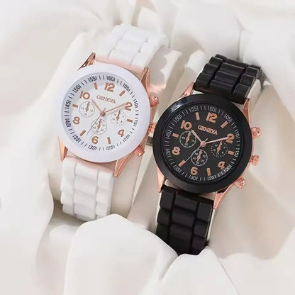 Fashion Women's Watches Casual Silicone Band Analog Quartz Watch （Without Box）