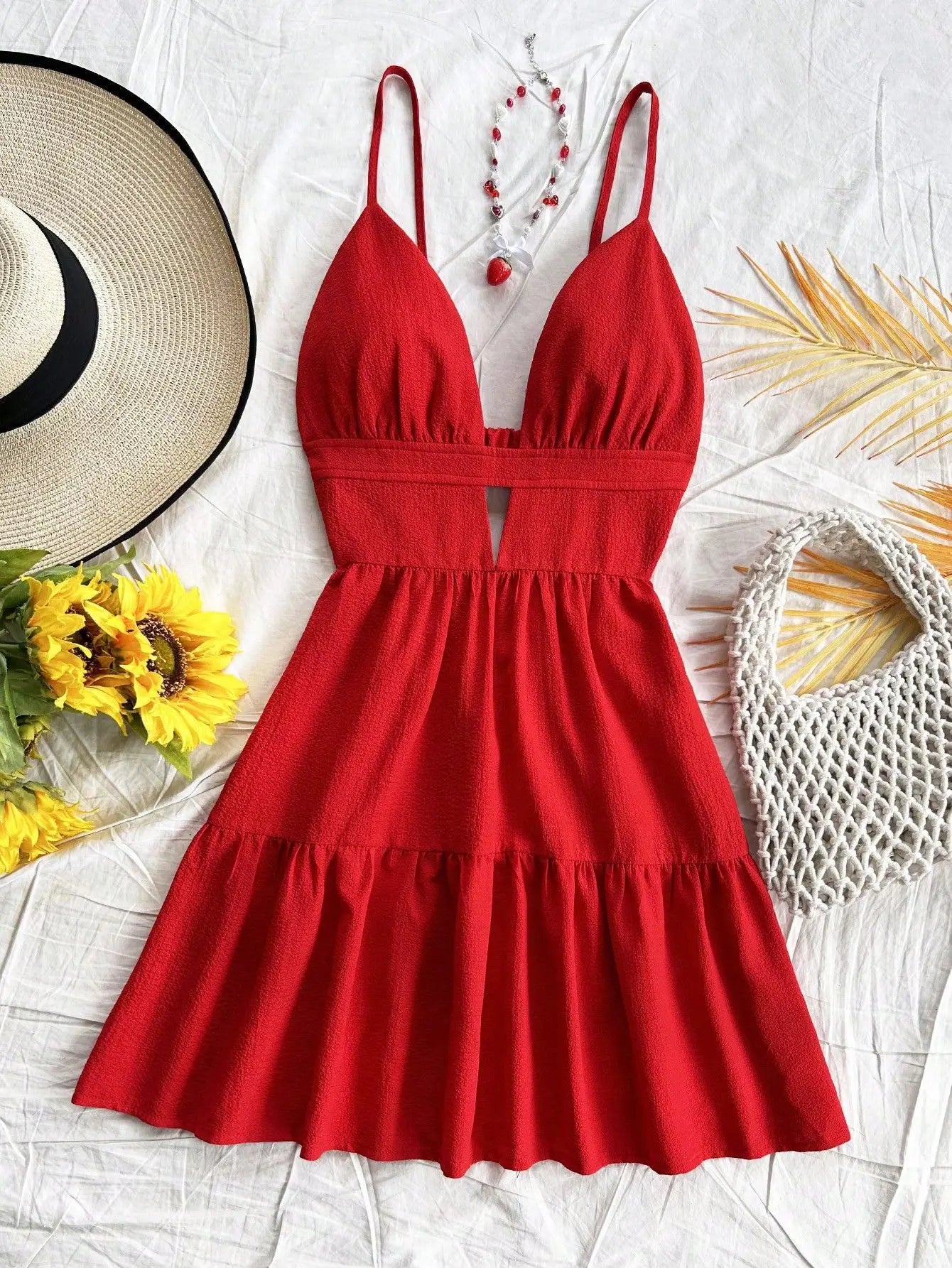 4-Color Leopard Printed Sexy Camisole Dress Women Sleeveless Backless Mini Dress Summer Vacation Dresses