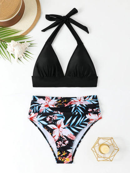 U-wire Bikinis 2026 Women High Waist Swimwear Solid Swimsuit Female Beachwear Summer Bathers Bathing Swimming Swim Suit XL