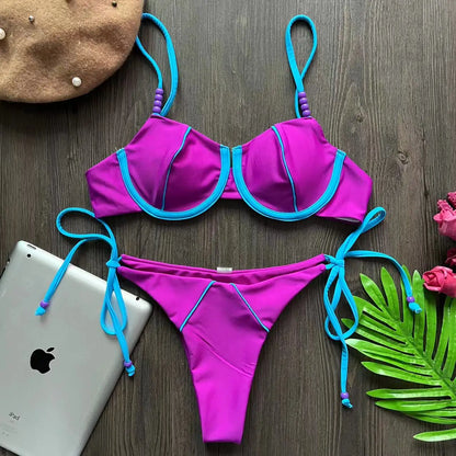 RUOTONGSEPT New Sexy Push up Bikini Set Swimsuit Women's low-waist Swimwear For Female Two Piece Beachwear 2023 Bathing Suit