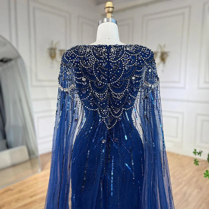 Serene Hill 2025 Turquoise Mermaid Evening Dresses Gowns With Beaded  Cape For Women's Wedding Party LA72168A Customized