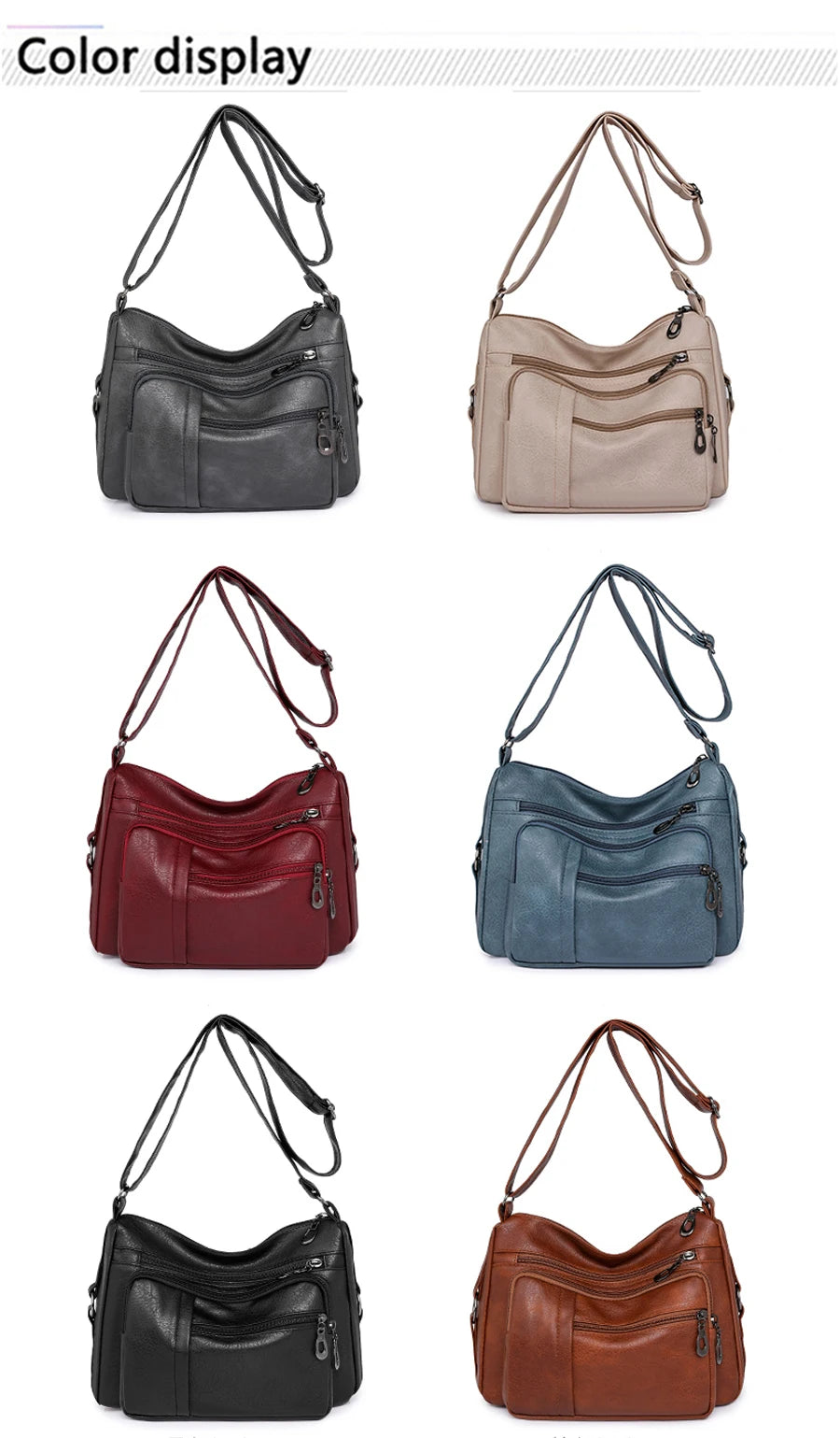 High Capacity Women Tote Bag High Quality Leather Ladies Handbags Leisure Shoulder Bag Small Crossbody Bags For Women 2024 New