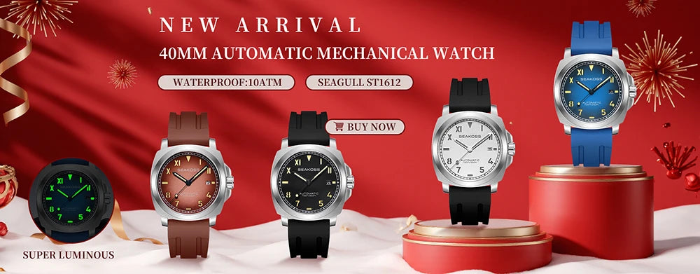 SEAKOSS GMT Diving Automatic Mechanical Watches Men 1963 ST2557 Seagull Movement 316L Super Luminous Calendar 10Bar Wristwatches