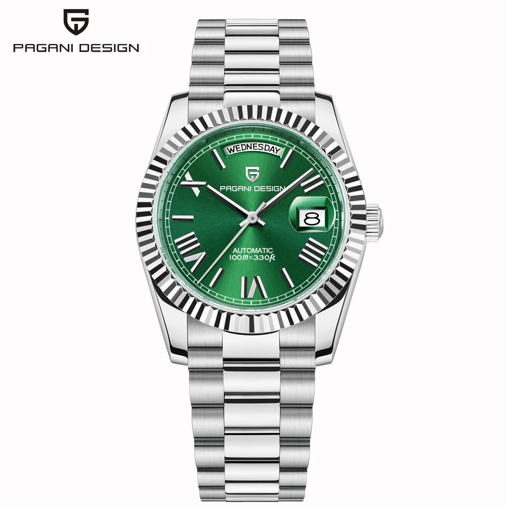 PAGANI DESIGN Watches Pure White Dial Mechanical Watch For Men 2025 New Luxury Sapphire Crystal Automatic Stainless Steel Clock