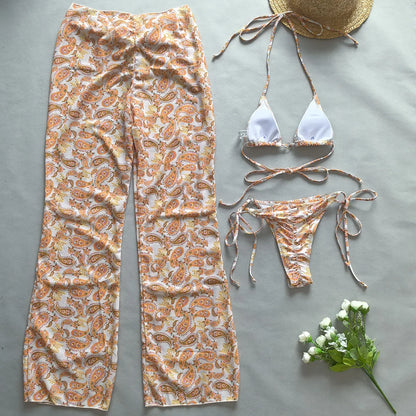 3 Pieces Bikini Women Swimsuit 2025 Female Swimwear Push Up Beachwear Swimming Suit Bathing Suit Pants Micro Bikini Set Biquini