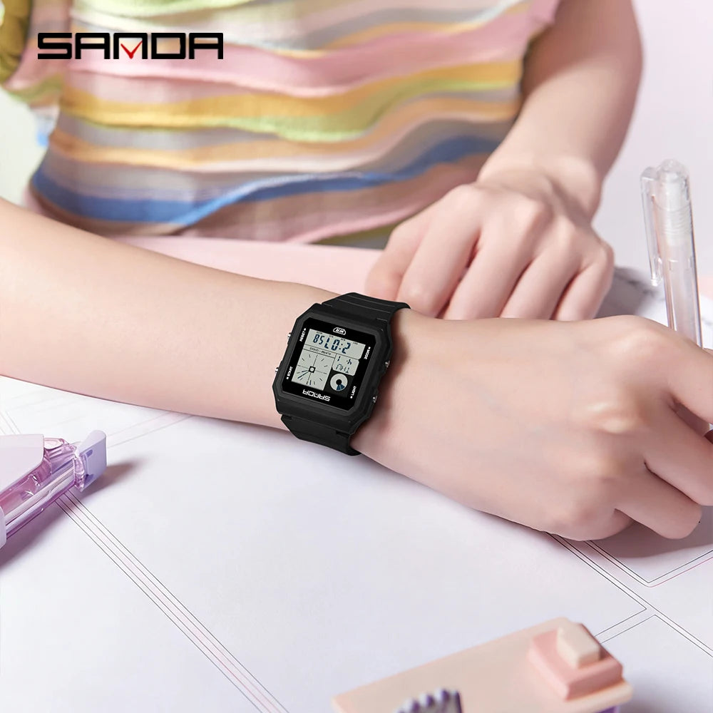 SANDA 2216 Fashion Electronic Watch Multifunction Alarm Calendar Waterproof Sports Student Digital Watches