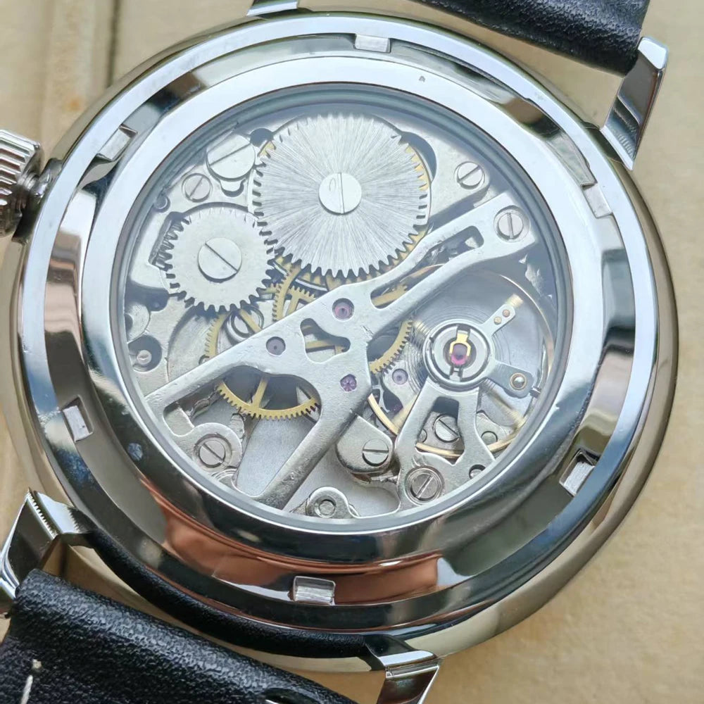Vintage Mechanical Watches Men Minimalist Dial Automatic Wristwatch Man Hat Glass Drop Shipping Timepieces