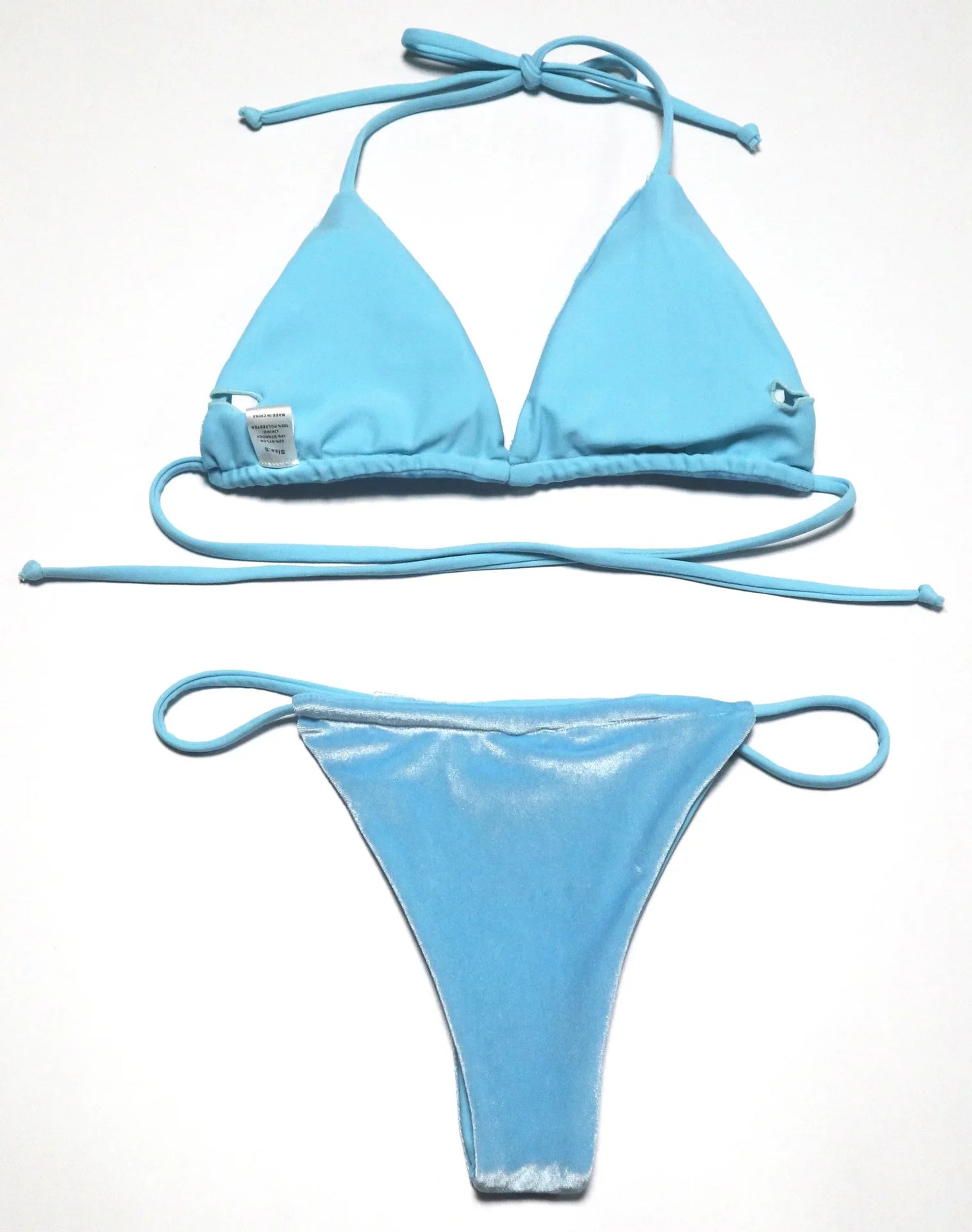 Sexy Velvet Swimsuit for Women, Micro Bikini Set, Thong Swim Suit, 2 Piece Bathing Suit for Ladies, Green String Bikini, 2022