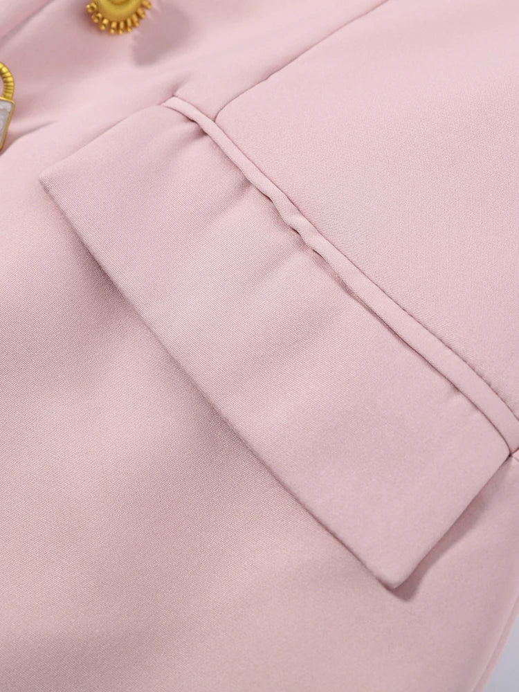 Women's High Neck Bodycon Midi Dress Short Sleeve Gold Button Split Hem Dresses 2026 Female Elegant Formal Evening Party Robe