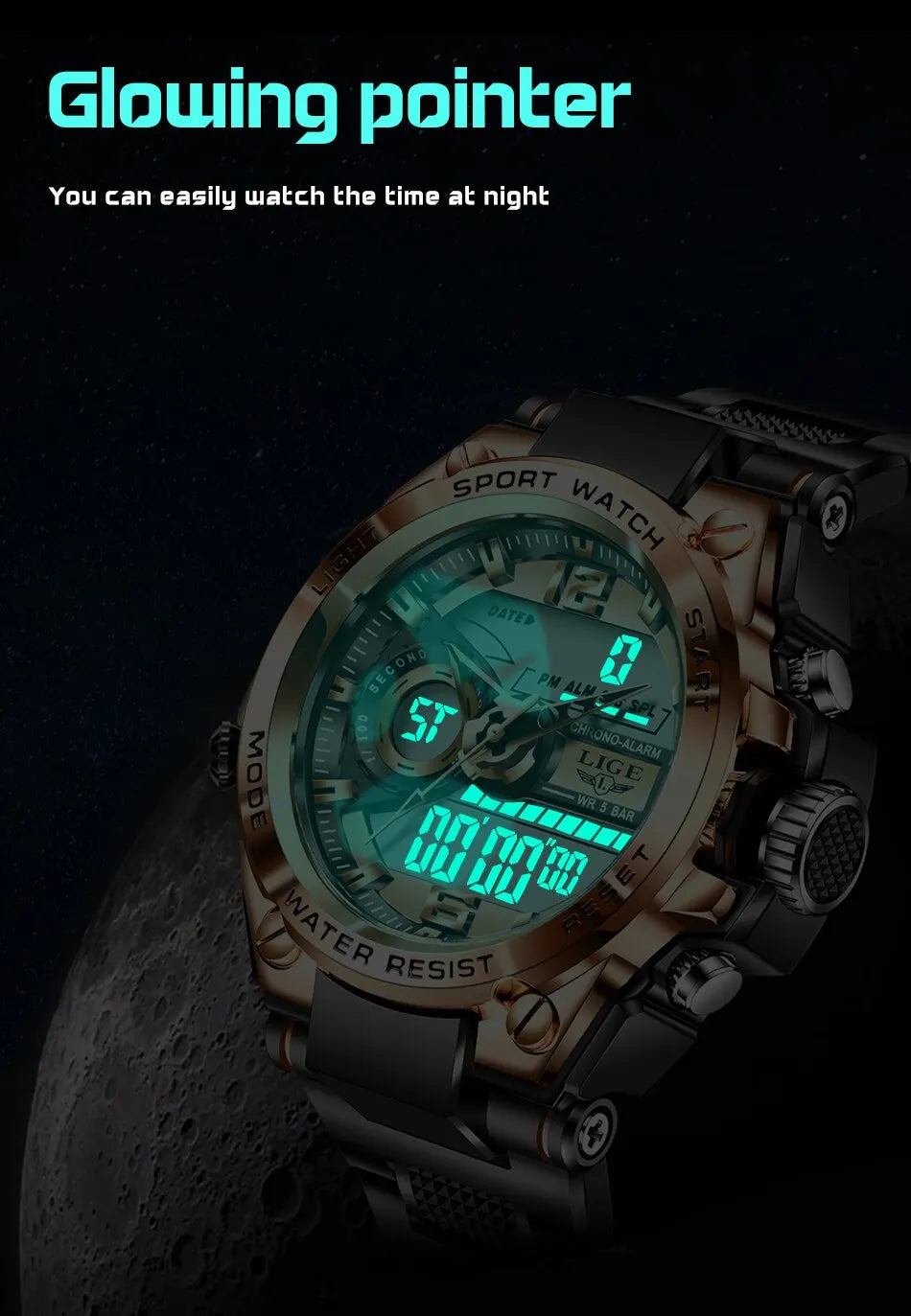 Men Military Watch Digital 50m Waterproof Wristwatch LED Quartz Clock Sport Watch Male Big Watches Men Relogio Masculino