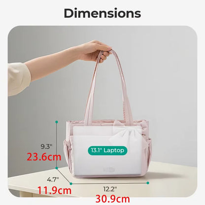 BAGSMART Versatile Travel Tote Bag Women Commuting Bag Multiple Pockets Messenger Handbag College School Shoulder Bag