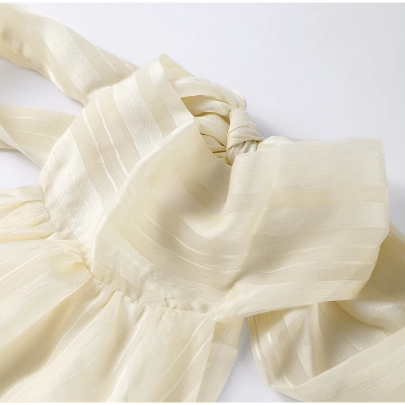 Sexy Halter Ruffles Mini Dress Women Lace Up Sleeveless Backless Beach Party Dresses 2026 Summer Fashion Vacation Lady Robe