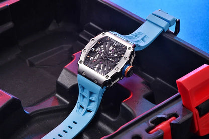 PAGANI DESIGN  Luxury Mens Quartz Watches Barrel Shape Waterproof Wrist Watch For Men VH65 Silicone Luminous Sapphire Mirror