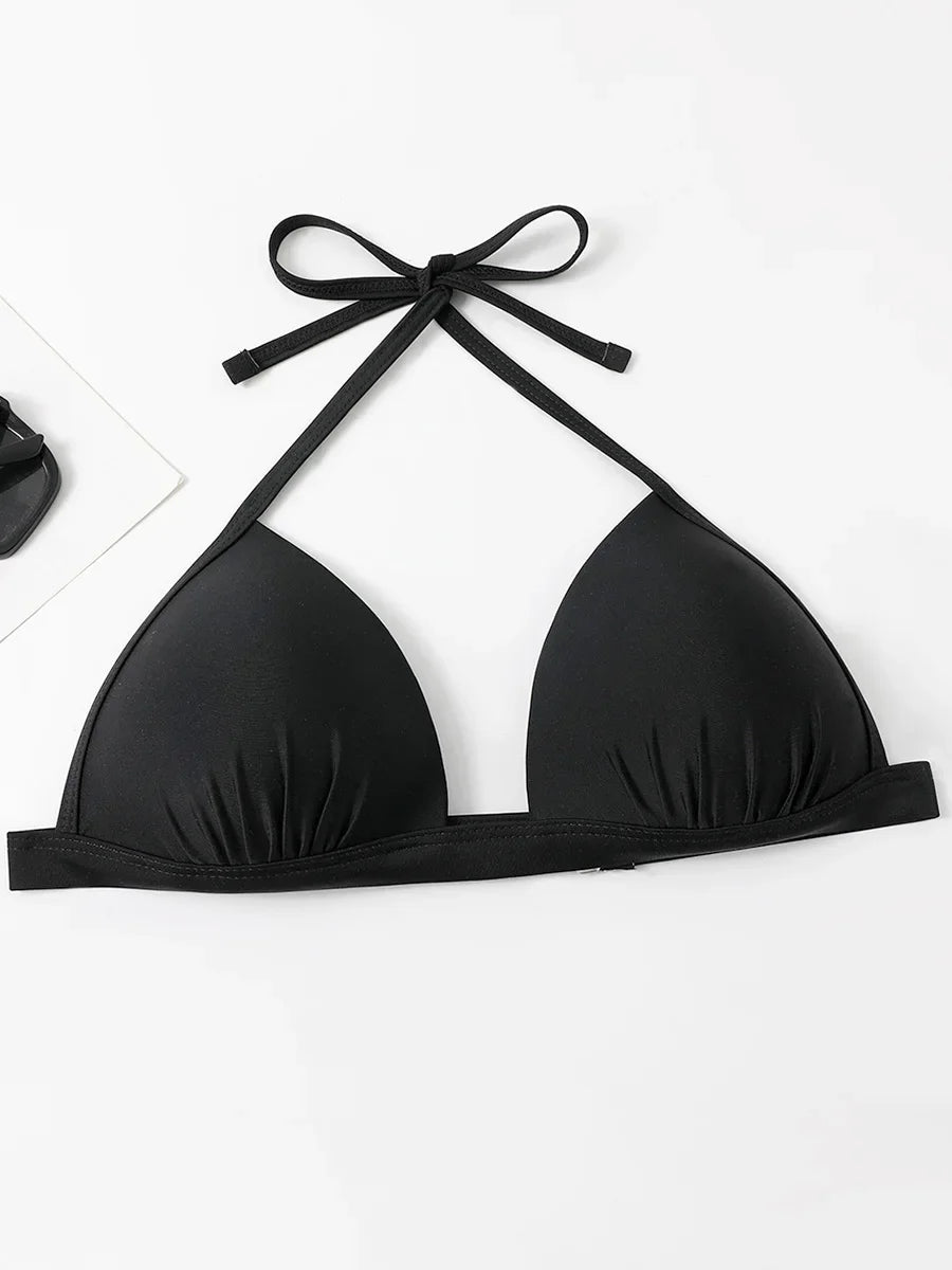 2025 Halter Bra Cup Bikini Women Swimsuit Female Push Up Swimwear Two Pieces Bikini set Brazilian Bather Bathing Suit Swim Lady