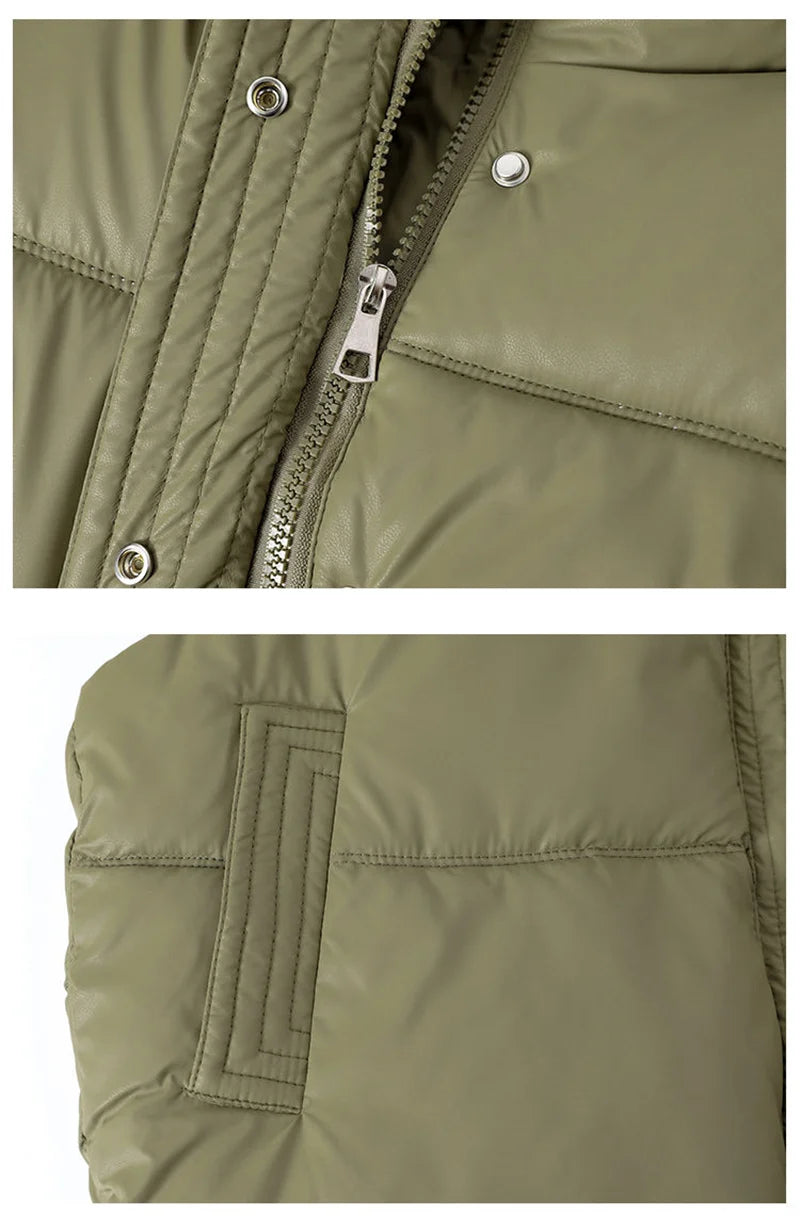 Winter Down Cotton Vest Jacket Women's 2025 New Sleevele Stand Parkas Warm Short Vest Coat Female Waistcoat Overcoat Ladies Tops