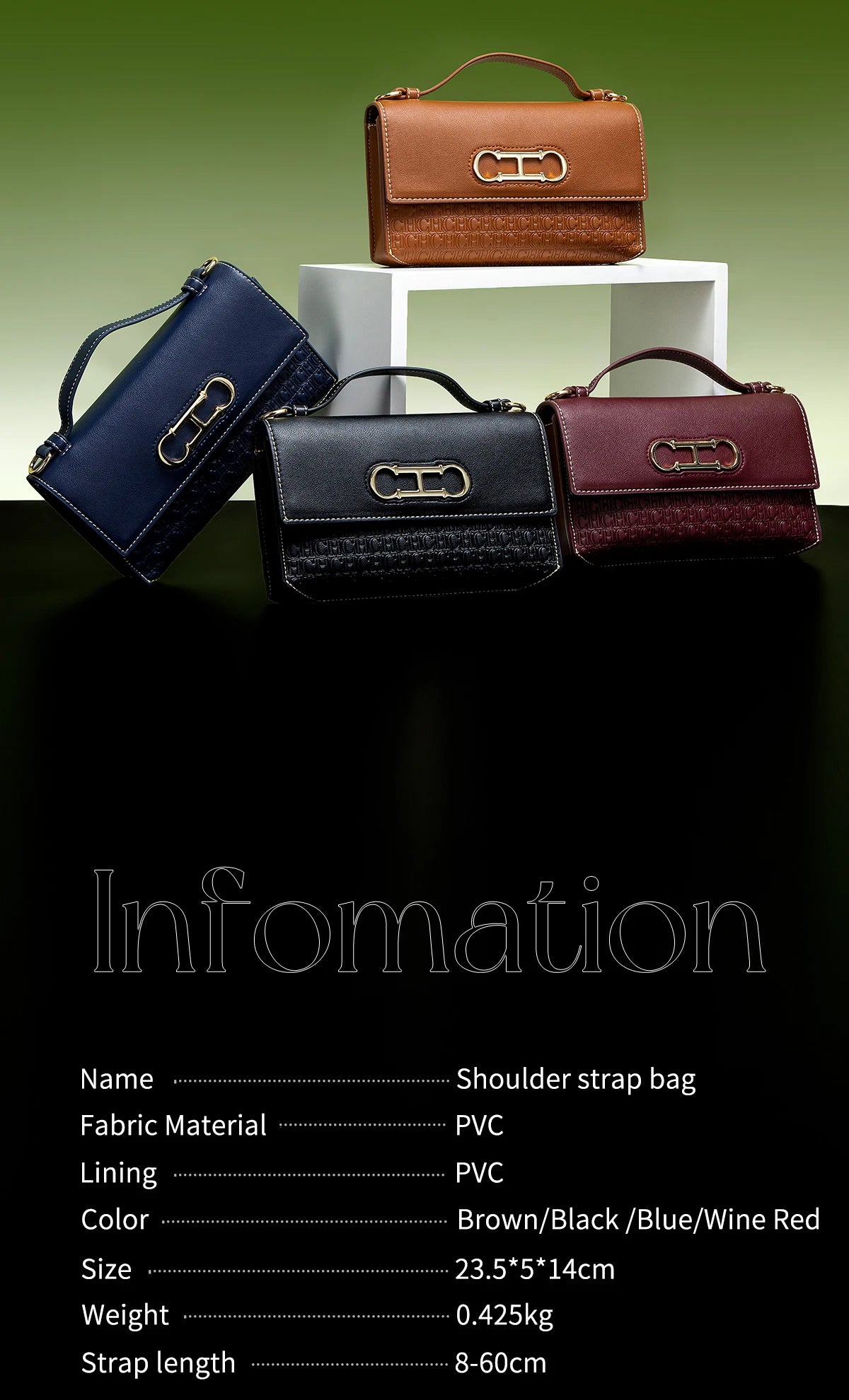 CH Crossbody Bag Brand Women's Bag Letter Print Leather Compact Elegant Handbag Tote Bag Exquisite Fashion Women's Bag