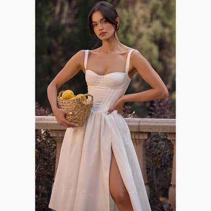 Ashgaily White Dress Women Halter Cotton Long Dress Lace Elegant Party Outfits Ladies Sexy Club Clothes