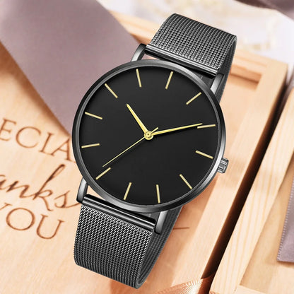 Top Brand Women's Watches Luxury Metal Mesh Simple Quartz Watches Fashion Elegant Rose Gold Ladies Wristwatch Clock Reloj Mujer