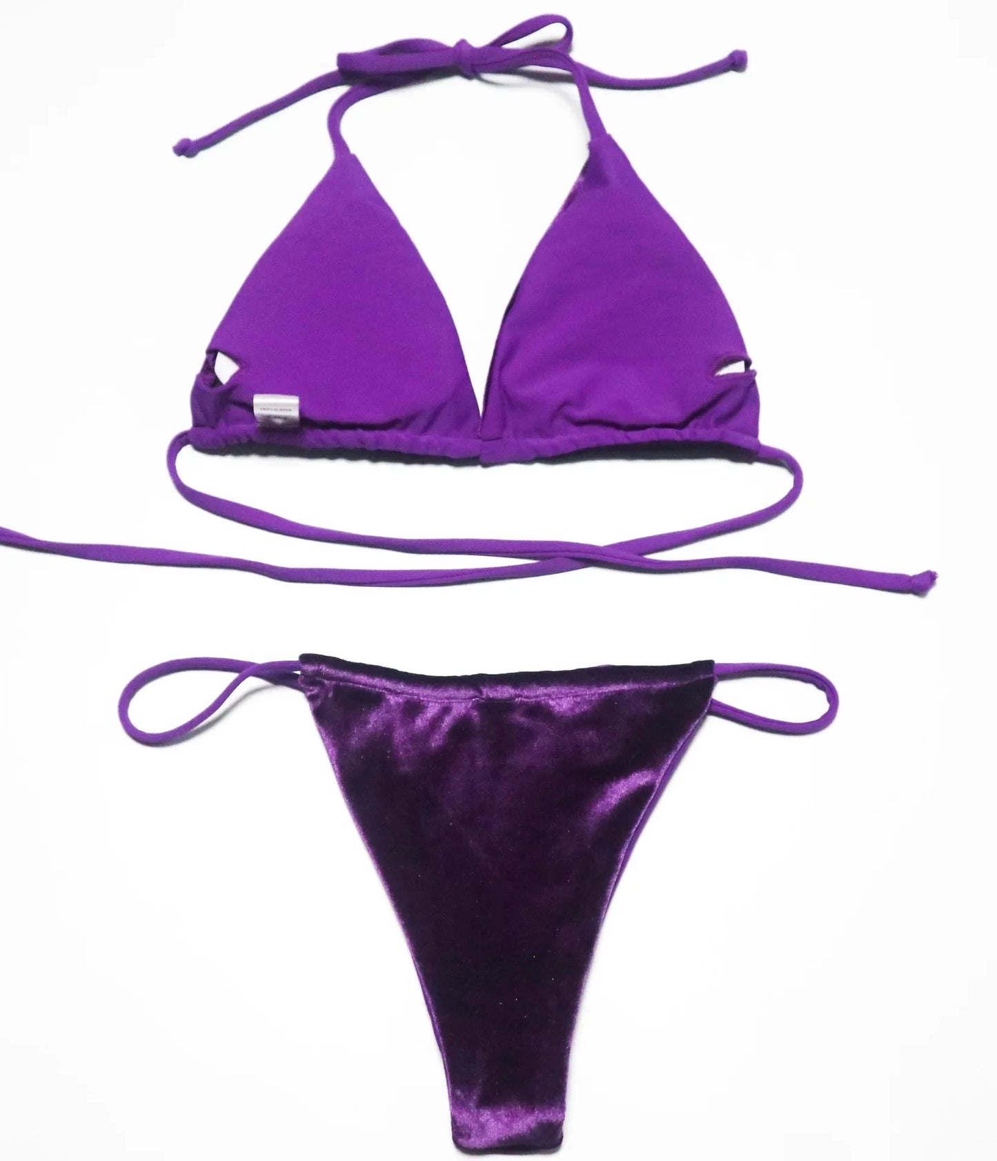 Sexy Velvet Swimsuit for Women, Micro Bikini Set, Thong Swim Suit, 2 Piece Bathing Suit for Ladies, Green String Bikini, 2022
