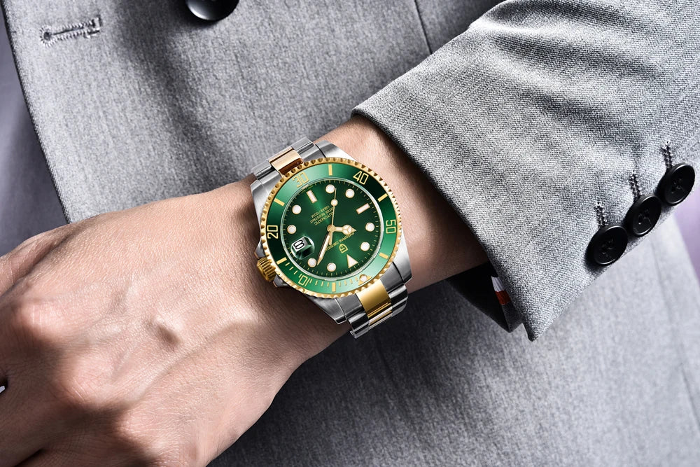PAGANI DESIGN Watches Luxury Golden Mechanical Watch For Men New Sapphire Crystal Stainless Steel Luxury Waterproof  Men's Watch