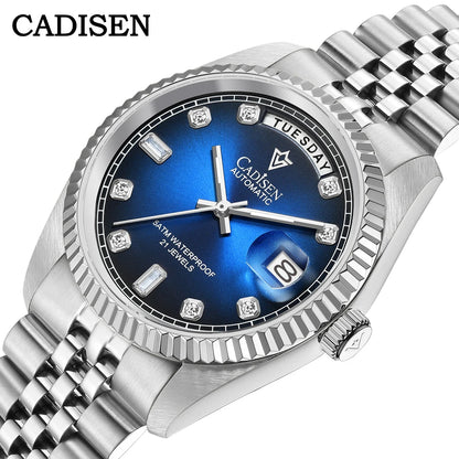 2024 New CADISEN Top Brand 38mm Men's Automatic Mechanical Watches luxury Sapphire Stainless Steel Men watch reloj hombre 5 bar