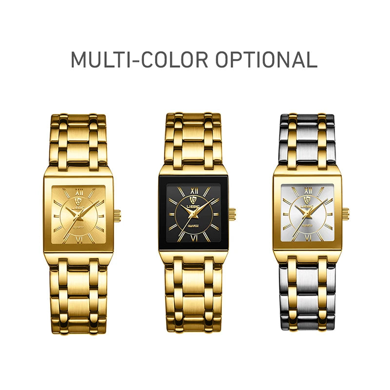 2022 Luxury Golden Quartz Wristwatches For Women Ladies Fashion 30m Waterproof Female Girl Watches Relogio Feminino Clock L1029