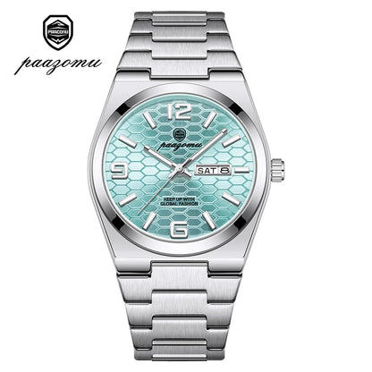 PAAZOMU Casual Man Watch Fashion Exquisite Men Wristwatches Waterproof Luminous Date Stainless Steel Quartz Men's Watches Reloj
