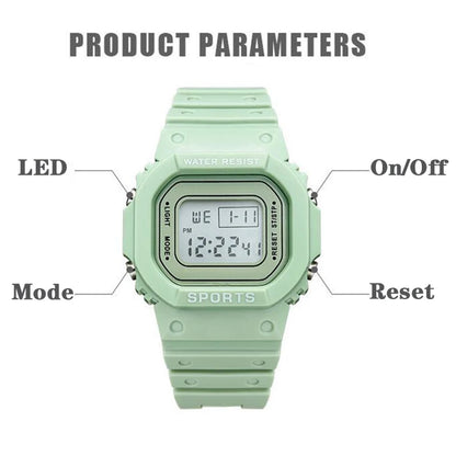 YIKAZE Sports Watch Boys Girls Student LED Electronic Watch Colorful Men Women Square Digital Watches Waterproof Rubber Clock