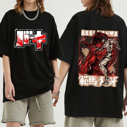 Japanese Anime Baki Hanma The Grappler Graphic Print T Shirt Casual Fashion Crew Neck Short Sleeve Plus Size T Shirt Women