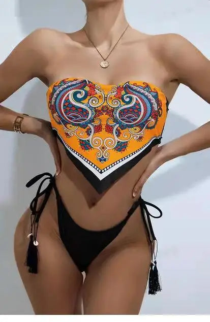 2025 New Sexy Bikini Women Print Brazilian Bikini Set Halter Backless Swimsuit Swim Wear Biquini Dot biquini female