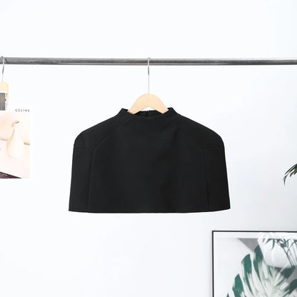 Cropped Women Blazer Zipper Sleeveless Stand Collar Solid Elegant Female Shrugs Top Fashion Casual Party Clothing New 2026