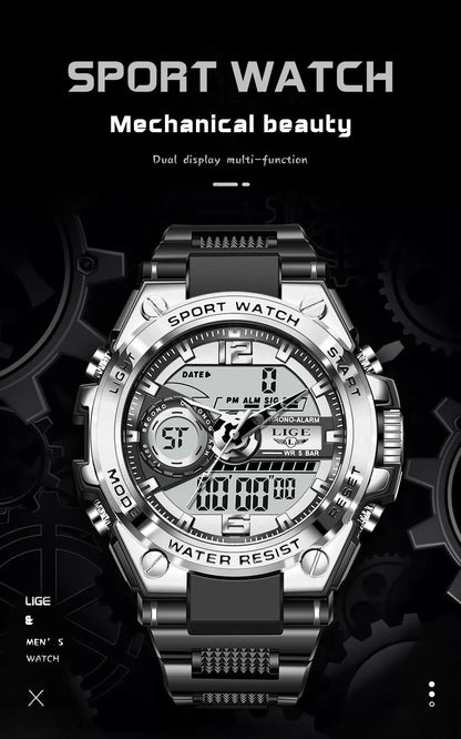 Men Military Watch Digital 50m Waterproof Wristwatch LED Quartz Clock Sport Watch Male Big Watches Men Relogio Masculino