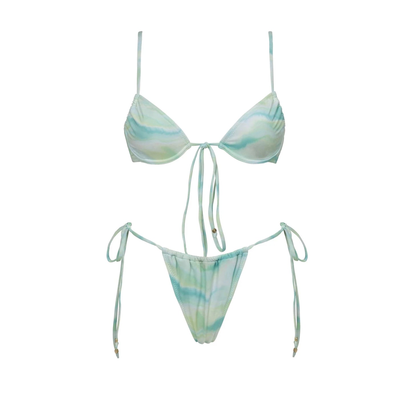 Bikini Swimsuit with Cover Up Brazilan Bikini Set Swimwear for Women Sexy Gradient Halter Bathing Suit Summer Female