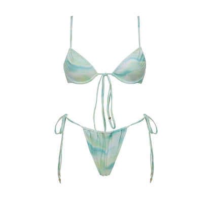 Bikini Swimsuit with Cover Up Brazilan Bikini Set Swimwear for Women Sexy Gradient Halter Bathing Suit Summer Female
