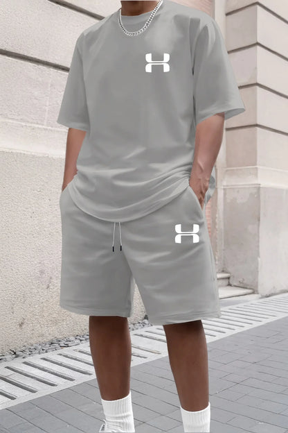 2026 New Men's Sportswear Short Sleeved T-shirt and Sports Shorts Summer Casual Jogging Pants Set Men's Two-piece Set