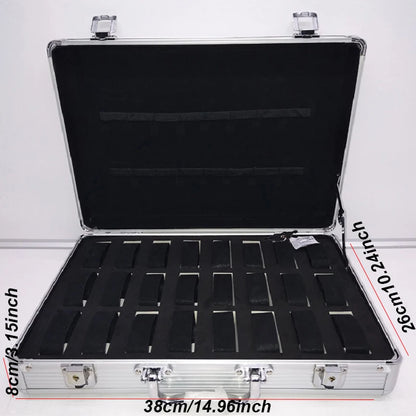 VANSIHO  Aluminum Watches 6/10/12 Grids Suitcase With Glass Window Watch Storage Aluminum Case  Watch Box Organizer For Men