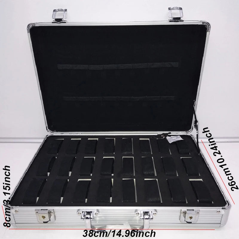 VANSIHO  Aluminum Watches 6/10/12 Grids Suitcase With Glass Window Watch Storage Aluminum Case  Watch Box Organizer For Men